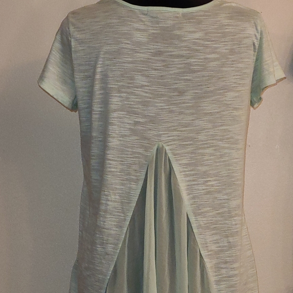 Forever 21 high low chiffon mint green top size S - Picture 15 of 16